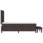 vidaXL Letto con Box Spring e Panchina Marrone Scuro 100x200 cm in Tessuto vidaXL Letto con Box Spring e Panchina Marrone Scuro 100x200 cm in Tessuto