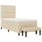 vidaXL Letto a molle con materasso e panca crema 100x200 cm tessuto