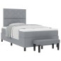 vidaXL Letto con Box Spring e Materasso e Panca Grigia 120x190 cm in Tessuto