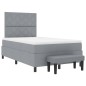 vidaXL Letto con Box Spring e Materasso e Panca Grigia 120x190 cm in Tessuto