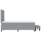 vidaXL Letto con Box Spring e Materasso e Panca Grigia 120x190 cm in Tessuto
