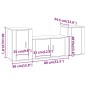 Set Mobili Porta TV 3 pz Rovere Fumo in Legno Multistrato Set Mobili Porta TV 3 pz Rovere Fumo in Legno Multistrato