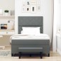 vidaXL Letto Box Spring con Materasso e Panchina Grigio Scuro 120x200 cm Tessuto vidaXL Letto Box Spring con Materasso e Panchina Grigio Scuro 120x200 cm Tessuto