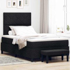 vidaXL Letto con Box Spring e Materasso Nera 120x200 cm Tessuto