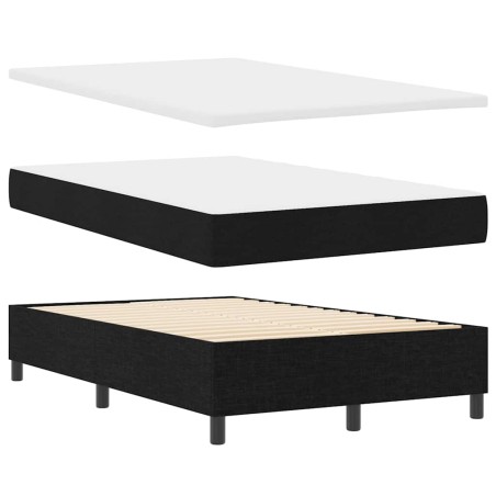 vidaXL Letto con Box Spring e Materasso Nera 120x200 cm Tessuto