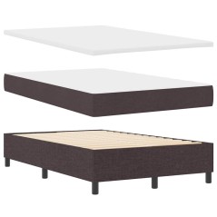 vidaXL Letto con Box Spring con Materasso & Panchina Marrone Scuro 120x200 cm Tessuto