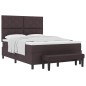 vidaXL Letto a molle con materasso e panca marrone scuro 140x190 cm in tessuto vidaXL Letto a molle con materasso e panca marrone scuro 140x190 cm in tessuto