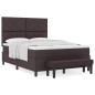 vidaXL Letto a molle con materasso e panca marrone scuro 140x190 cm in tessuto vidaXL Letto a molle con materasso e panca marrone scuro 140x190 cm in tessuto