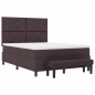 vidaXL Letto a molle con materasso e panca marrone scuro 140x190 cm in tessuto vidaXL Letto a molle con materasso e panca marrone scuro 140x190 cm in tessuto