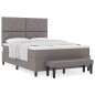 vidaXL Letto con Box Spring con Materasso e Panchina Taupe 140x190 cm Tessuto vidaXL Letto con Box Spring con Materasso e Panchina Taupe 140x190 cm Tessuto