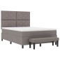 vidaXL Letto con Box Spring con Materasso e Panchina Taupe 140x190 cm Tessuto vidaXL Letto con Box Spring con Materasso e Panchina Taupe 140x190 cm Tessuto