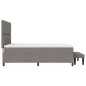 vidaXL Letto con Box Spring con Materasso e Panchina Taupe 140x190 cm Tessuto vidaXL Letto con Box Spring con Materasso e Panchina Taupe 140x190 cm Tessuto