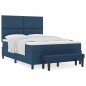 vidaXL Letto con Box Spring con Materasso e Panchina Blu 140x190 cm Tessuto vidaXL Letto con Box Spring con Materasso e Panchina Blu 140x190 cm Tessuto