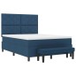 vidaXL Letto con Box Spring con Materasso e Panchina Blu 140x190 cm Tessuto vidaXL Letto con Box Spring con Materasso e Panchina Blu 140x190 cm Tessuto