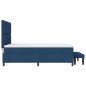 vidaXL Letto con Box Spring con Materasso e Panchina Blu 140x190 cm Tessuto vidaXL Letto con Box Spring con Materasso e Panchina Blu 140x190 cm Tessuto