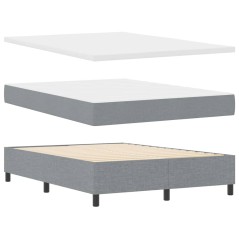 vidaXL Letto con Box Spring con Materasso e Panchina Grigio Chiaro 140x200 cm Tessuto