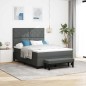 vidaXL Letto con rete a doghe con materasso e panca grigio scuro 140x200 cm tessuto