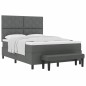 vidaXL Letto con rete a doghe con materasso e panca grigio scuro 140x200 cm tessuto