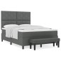 vidaXL Letto con rete a doghe con materasso e panca grigio scuro 140x200 cm tessuto
