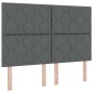 vidaXL Letto con rete a doghe con materasso e panca grigio scuro 140x200 cm tessuto