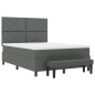 vidaXL Letto con rete a doghe con materasso e panca grigio scuro 140x200 cm tessuto