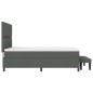 vidaXL Letto con rete a doghe con materasso e panca grigio scuro 140x200 cm tessuto