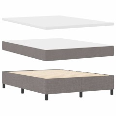 vidaXL Letto Box Spring con Materasso & Panchina Taupe 140x200 cm Tessuto