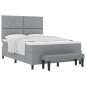 vidaXL Letto a Molle con Materasso e Panchina Grigio Chiaro 160x200 cm Tessuto vidaXL Letto a Molle con Materasso e Panchina Grigio Chiaro 160x200 cm Tessuto