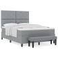 vidaXL Letto a Molle con Materasso e Panchina Grigio Chiaro 160x200 cm Tessuto vidaXL Letto a Molle con Materasso e Panchina Grigio Chiaro 160x200 cm Tessuto