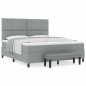 vidaXL Letto a Molle Grigio Chiaro con Materasso e Panchina 180x200 cm in Tessuto