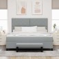 vidaXL Letto a Molle Grigio Chiaro con Materasso e Panchina 180x200 cm in Tessuto