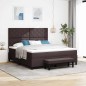 vidaXL Letto a Box Spring con Materasso e Panchina Marrone Scuro 180x200 cm in Tessuto vidaXL Letto a Box Spring con Materasso e Panchina Marrone Scuro 180x200 cm in Tessuto