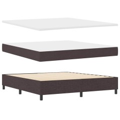 vidaXL Letto a Box Spring con Materasso e Panchina Marrone Scuro 180x200 cm in Tessuto