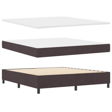 vidaXL Letto a Box Spring con Materasso e Panchina Marrone Scuro 180x200 cm in Tessuto
