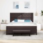 vidaXL Letto a Box Spring con Materasso e Panchina Marrone Scuro 180x200 cm in Tessuto vidaXL Letto a Box Spring con Materasso e Panchina Marrone Scuro 180x200 cm in Tessuto