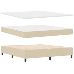 vidaXL Letto con Box Spring, Materasso e Panchina Crema 180x200 cm Tessuto