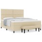 vidaXL Letto con Box Spring, Materasso e Panchina Crema 180x200 cm Tessuto