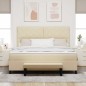 vidaXL Letto con Box Spring, Materasso e Panchina Crema 180x200 cm Tessuto