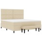vidaXL Letto con Box Spring, Materasso e Panchina Crema 180x200 cm Tessuto