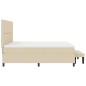 vidaXL Letto con Box Spring, Materasso e Panchina Crema 180x200 cm Tessuto