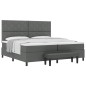 vidaXL Letto box spring con materasso e panca grigio scuro 200x200 cm in tessuto