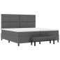 vidaXL Letto box spring con materasso e panca grigio scuro 200x200 cm in tessuto