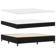 vidaXL Letto a Molle con Materasso e Panchina Nera 200x200 cm Tessuto