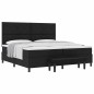 vidaXL Letto a Molle con Materasso e Panchina Nera 200x200 cm Tessuto vidaXL Letto a Molle con Materasso e Panchina Nera 200x200 cm Tessuto