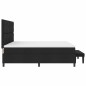 vidaXL Letto a Molle con Materasso e Panchina Nera 200x200 cm Tessuto vidaXL Letto a Molle con Materasso e Panchina Nera 200x200 cm Tessuto