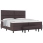 vidaXL Letto con Box Spring con Materasso e Panchina Marrone Scuro 200x200 cm Tessuto