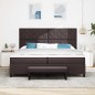 vidaXL Letto con Box Spring con Materasso e Panchina Marrone Scuro 200x200 cm Tessuto