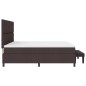 vidaXL Letto con Box Spring con Materasso e Panchina Marrone Scuro 200x200 cm Tessuto