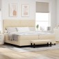 vidaXL Letto con Box Spring con Materasso & Panca Crema 200x200 cm in Tessuto vidaXL Letto con Box Spring con Materasso & Panca Crema 200x200 cm in Tessuto