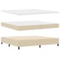 vidaXL Letto con Box Spring con Materasso & Panca Crema 200x200 cm in Tessuto vidaXL Letto con Box Spring con Materasso & Panca Crema 200x200 cm in Tessuto